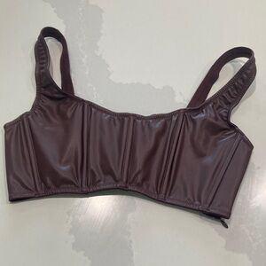 Victoria's Secret Dark Brown Faux-Leather Bralette